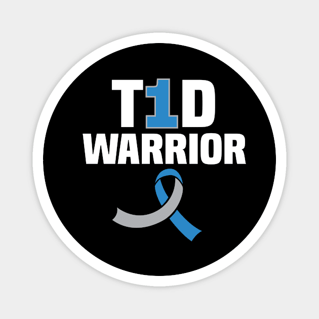 Support T1d WARRIOR diabetes blue Rainbow Type 1 Diabetes Awareness Magnet by UNXart